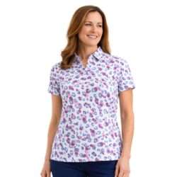 Ladies Leopard Print Polo Shirt