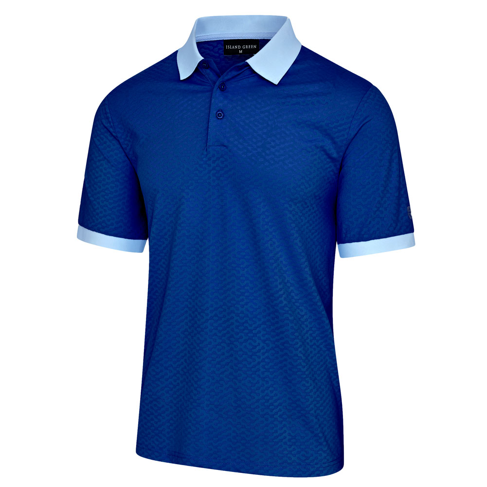 Mens UV Protection Jacquard Polo Shirt