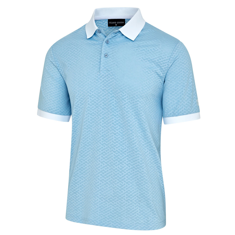 Mens UV Protection Jacquard Polo Shirt - Image 2