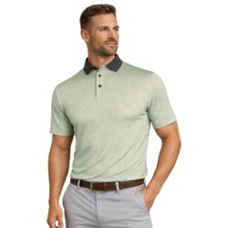 Mens All Over Chain Print UV Protection Polo Shirt